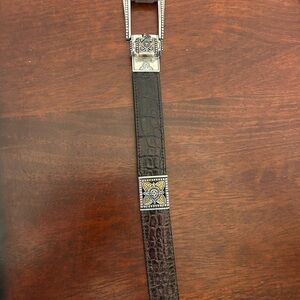 Brighton Elegant Brown Leather Belt with Silver Buckle